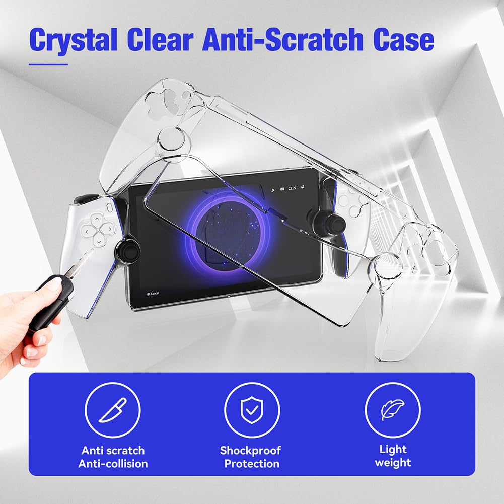 transparent Vollschutz-Protektorabdeckung Anti-Drogen-PC-Gamingkonsole-Console-Console-Hülse Anti-Kratzer-Anti-Fingerabdruck for PS5 Portal Handheld Game Console