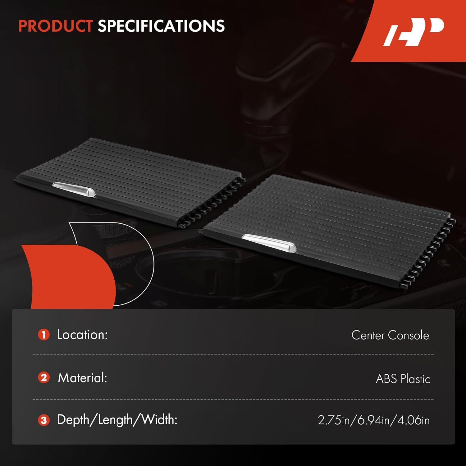 A-Premium 2Pcs Cup Holder Cover Compatible with BMW X5 2007-2014, X6 2008-2014, Front & Rear Center Console