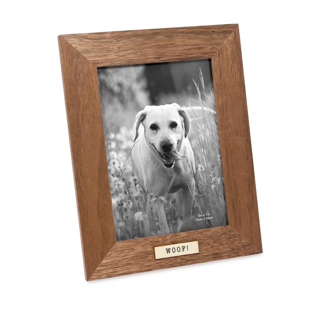 Amazon.com - Isaac Jacobs 5x7 Wood Sentiments Dog Woof! Picture