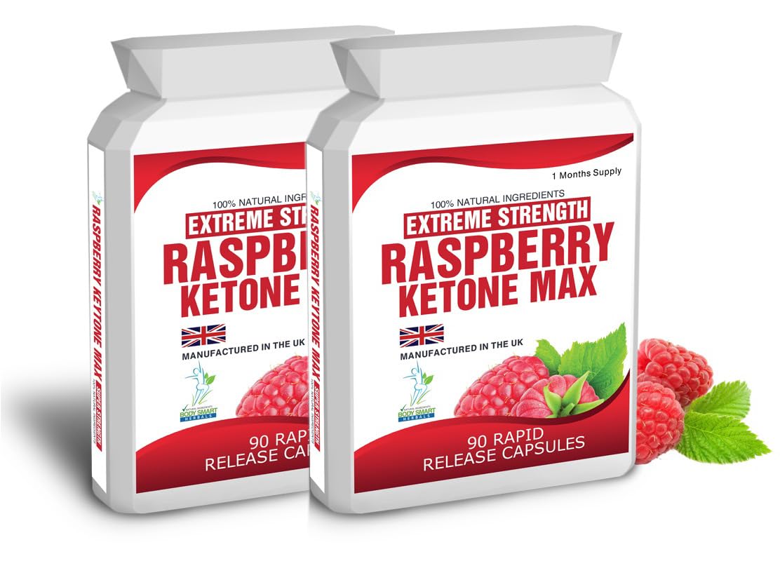 Raspberry Ketone Pure 180 Rapid Release Capsules Weight Management Keto Diet Suitable for Vegetarians and Vegans 1500mg Daily Dose Pure No Fillers 2 Bottles