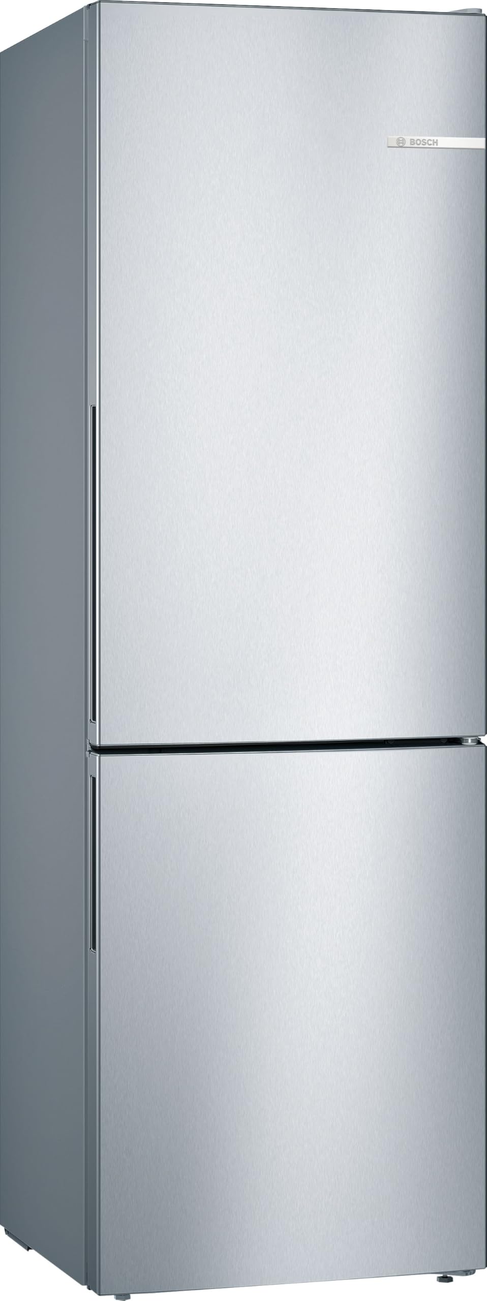Grand appareil combiné en acier inoxydable, portes fermées, présenté de face