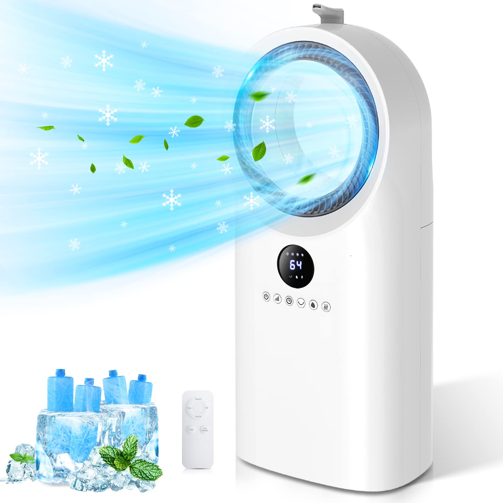 Buy Portable Evaporative Cooler, LifePlus Bladeless Cooling Tower Fan