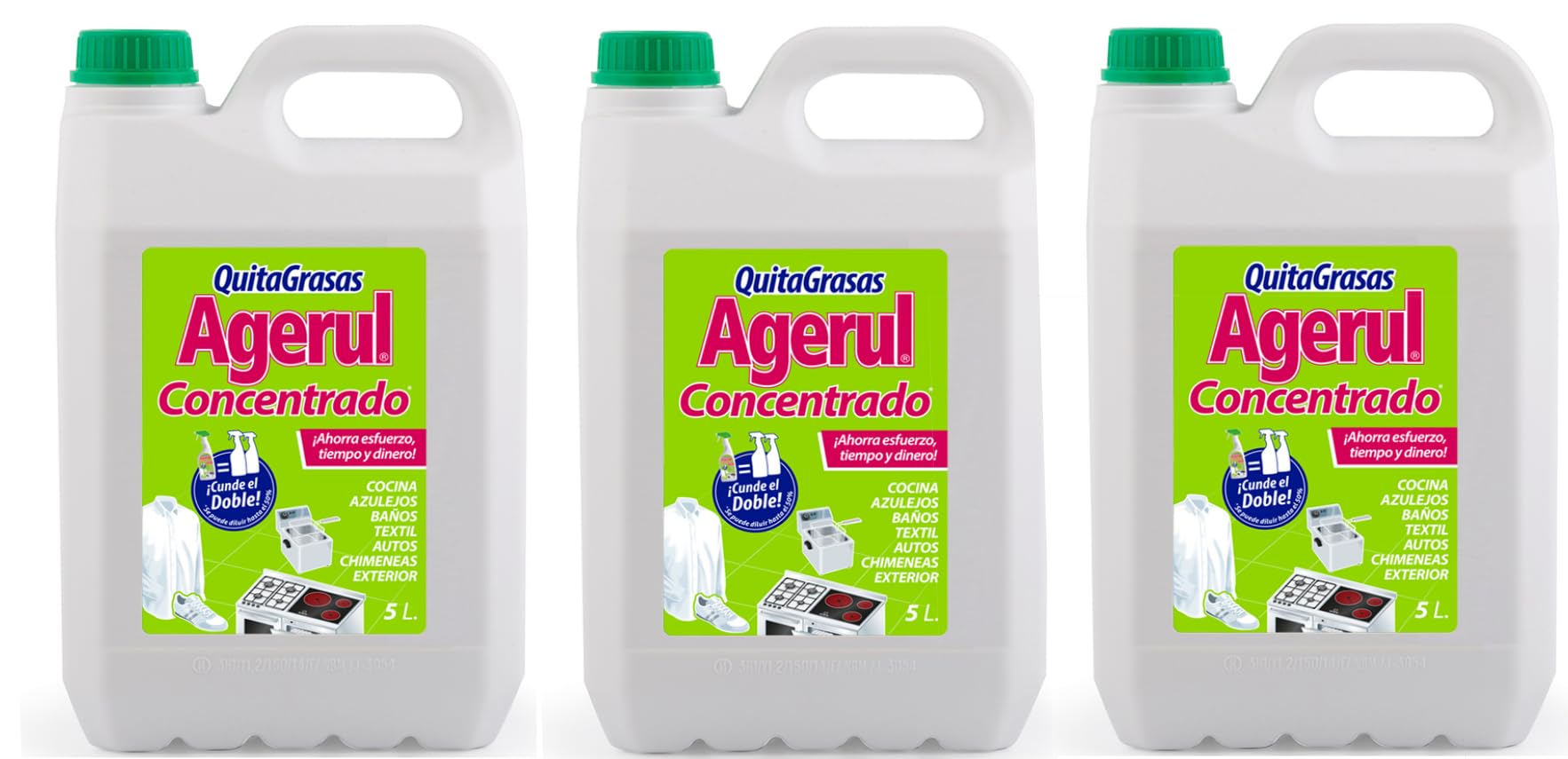 Desengrasante Quitagrasas Concentrado Agerul (3 Garrafas De 5 Litros)