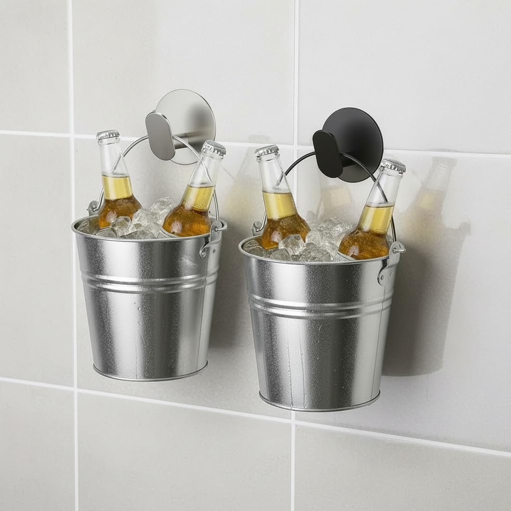 Ganci Adesivi 4 Pezzi Portasciugamani in Acciaio Inox Rotondo Gancio Appendiabiti Attaccapanni Muro Gancio Appendi Accappatoio Appendiabiti Impermeabile Antiruggine per Bagno e Cucina, Argento