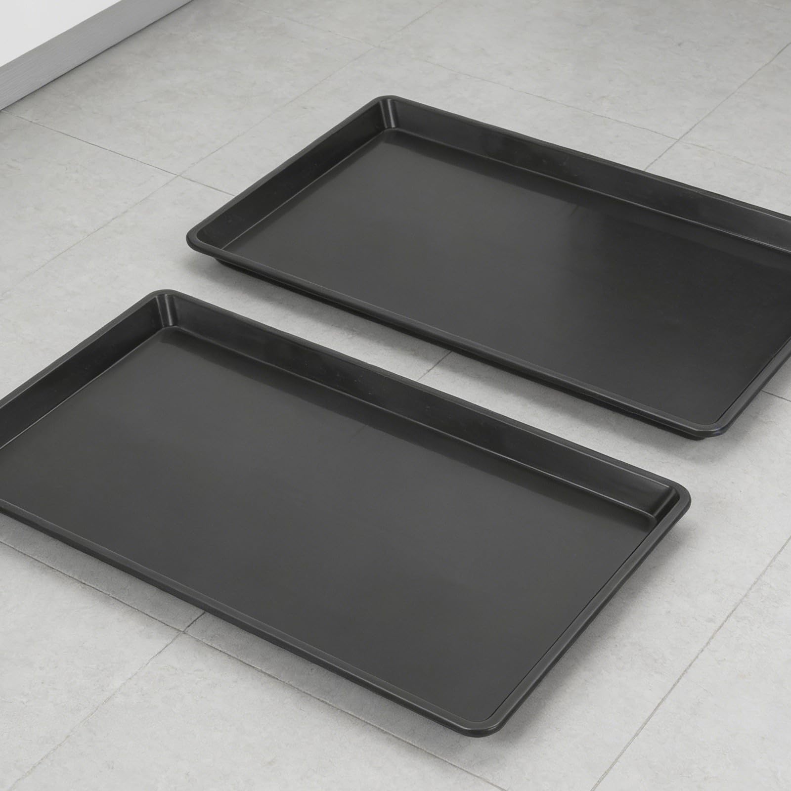 2 bandejas para jaulas de Mascotas: Base de plástico para jaulas de Perros y Conejos - Bandeja Plana de plástico de 45 x 30 cm - Revestimiento antiderrames para la recolección de