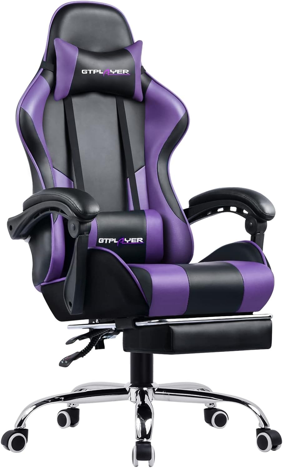 Amazon.co.jp GTPLAYER PL800PURPLE Gaming Chair with Ottoman, Office Chair, Footrest, Desk
