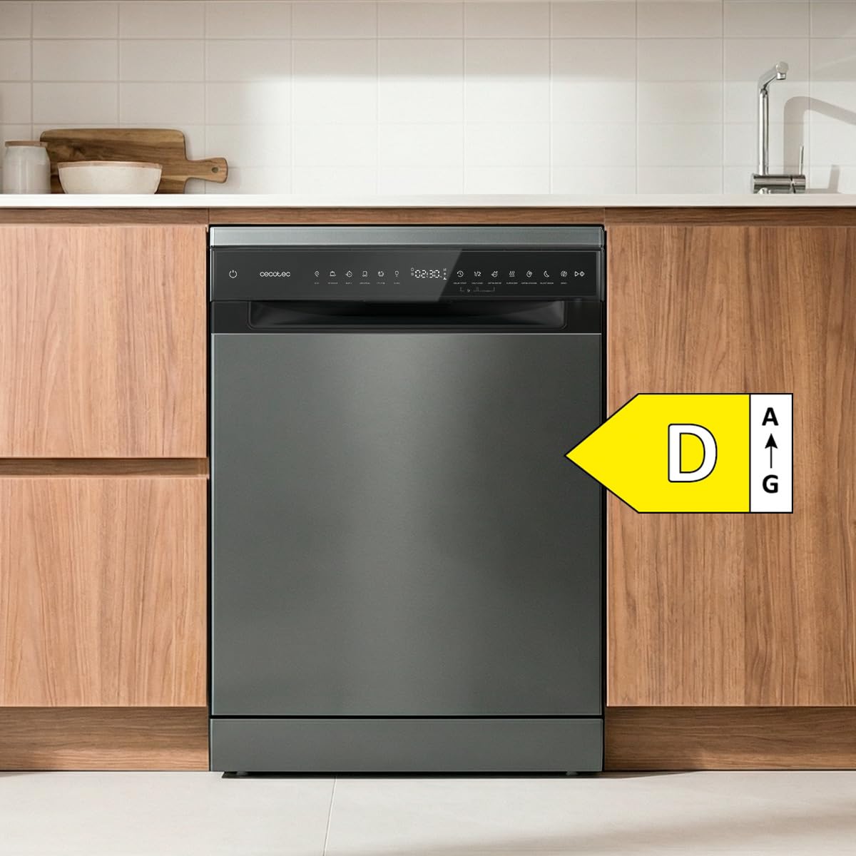 Cecotec Freistehender Geschirrspüler 60 cm Bolero Aguazero 6205. 13 Maßgedecke, 12 Programme, Energieeffizienzklasse D, Inverter Plus Duo Motor, Super Trocken, Halbe Beladung, Leises Waschen