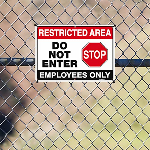 Panneau Restricted Area Do Not Enter rigide en aluminium 040 T&R - 7