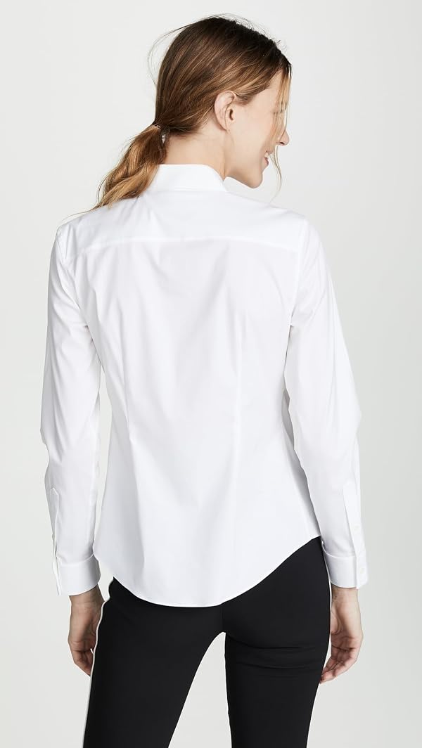 Theory Women's Luxe Tenia Button Down Blouse, White, L by Theory - Image 3