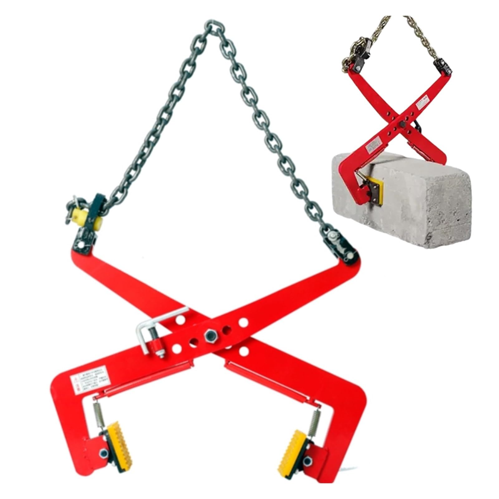 Mnmioio 10-36Cm 325Kg Lifting Clamp, Heavy-Duty Stone Lifting Clamp For Curb Stones Adjustable Jaw Width Lifter With Rubber-Lined Jaws For Marble(10-36Cm 325Kg)