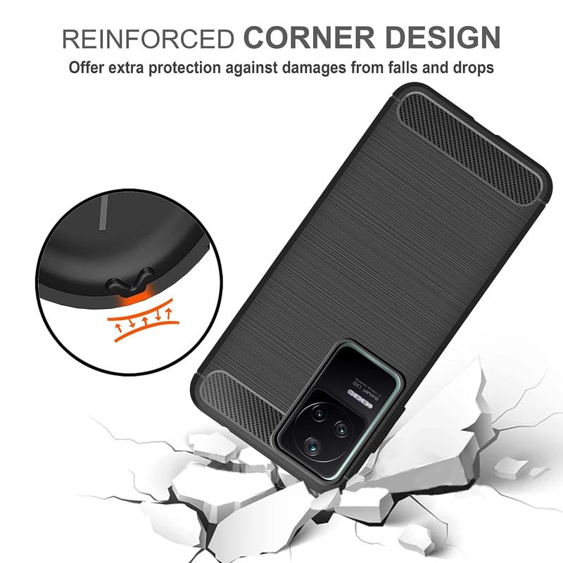 Image of Hybrid Carbon Fiber Back Case for Poco F4 5G (Black)