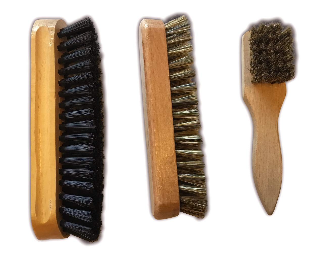 KIBROS Kit cirage polissage 3 brosses soie bottes bottines mocassins