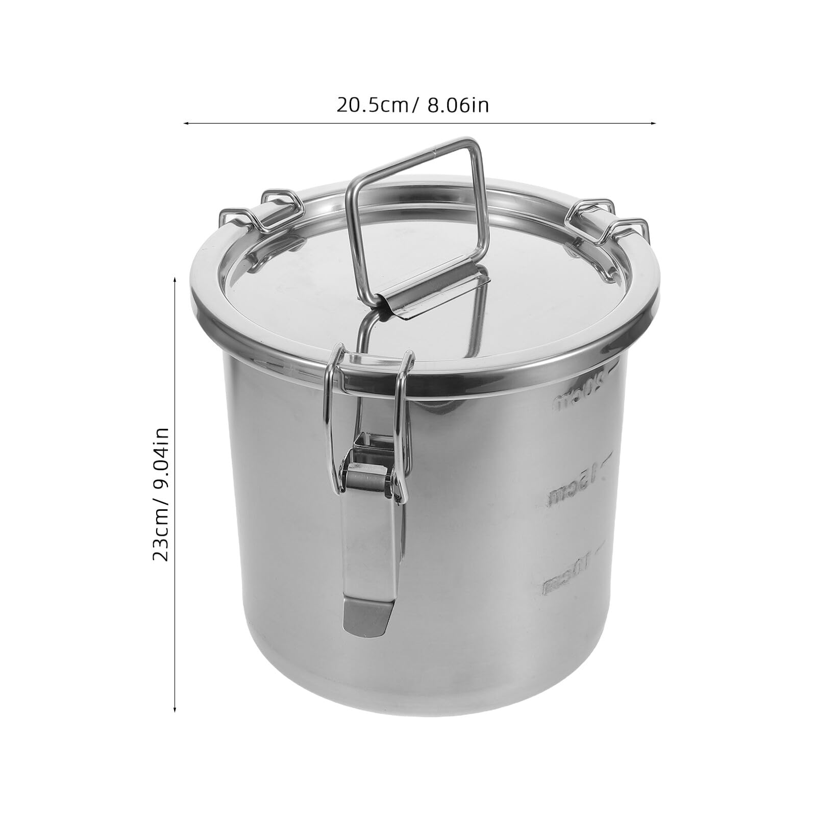 Veemoon Luftdichter Edelstahlbehälter 6 L mit Deckel und Griff Metall Aufbewahrungseimer für Reis Mehl und Trockenwaren Küchen Vorratsdose