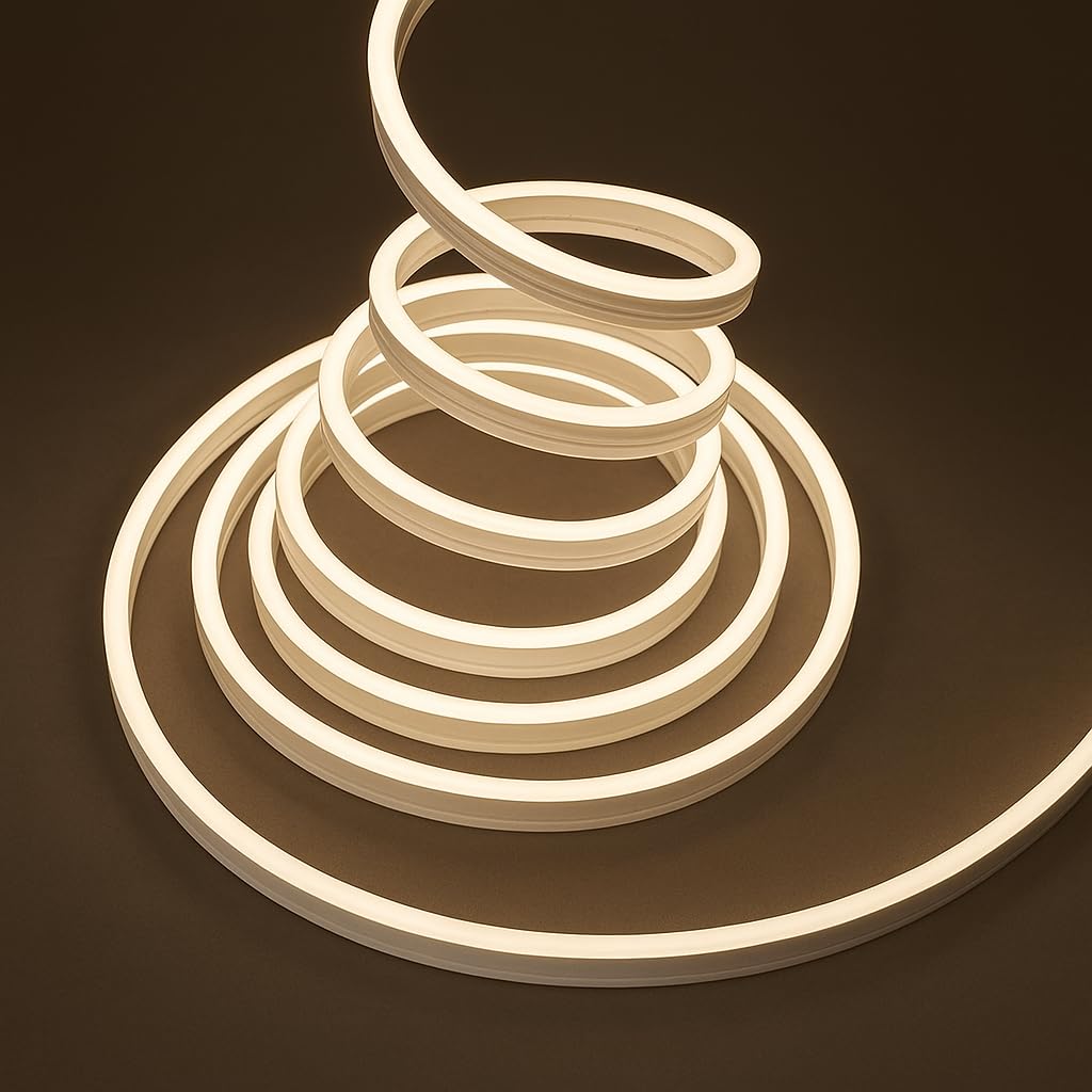 MAKA Striscia Led Cob, Striscia LED 220V Alta Luminosità, 120 Luci al Metro - Ip65 Impermeabile - 9W/m, Luce Effetto Neon Diverse Misure e Colori Decorazione (Bianco naturale, 10 metri)