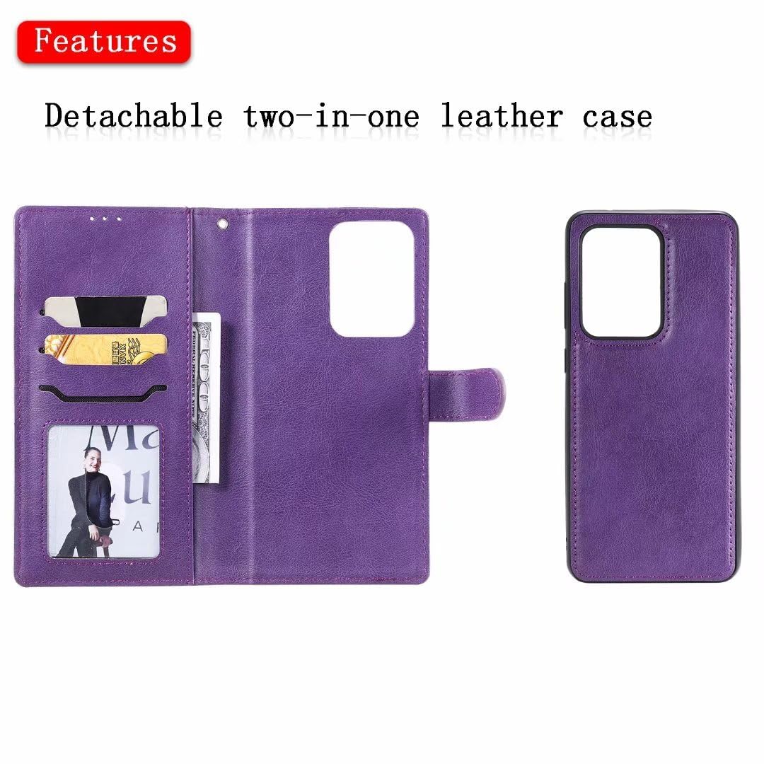 Generic Étui compatible avec Samsung Galaxy S10 (couleur : violet) Portefeuille élégant en cuir avec fermeture magnétique en silicone pour téléphone