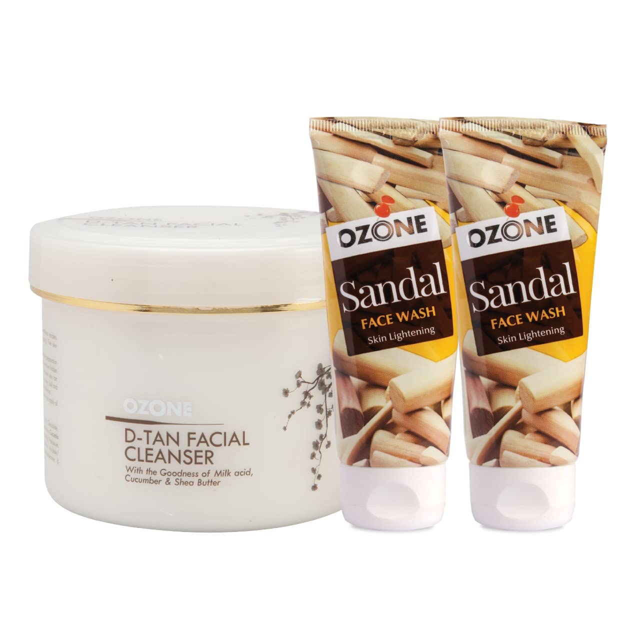 Ozone D Tan Facial Cleanser 500 gm with 2 Pc. Sandal Face Wash 60ml Free 100 Natural Extracts