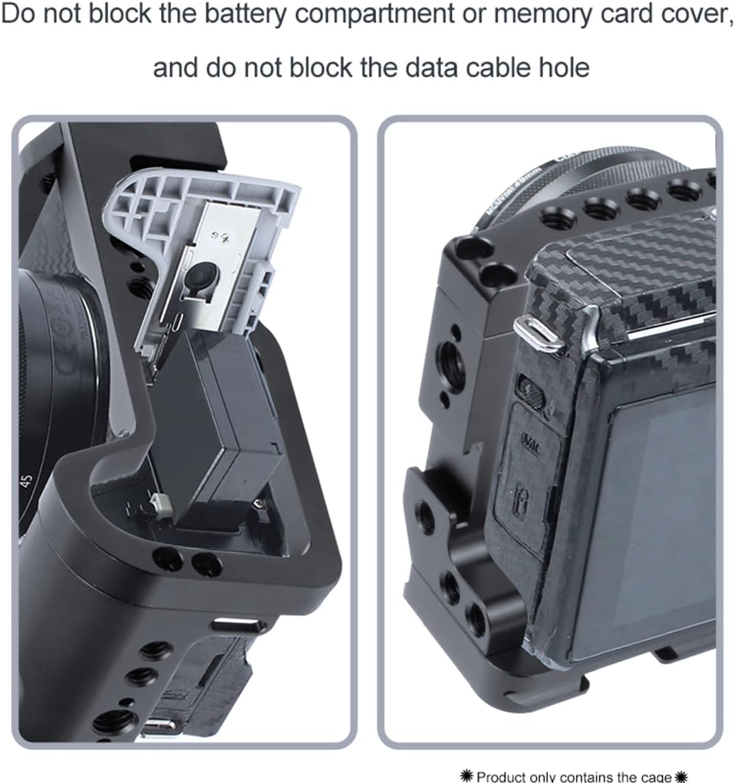 FEICHAO CNC M6 Mark2 Camera Cage Form-Fitting Rig with Cold Shoe Mount Compatible with Canon EOS M6 Mark II Stabilizer