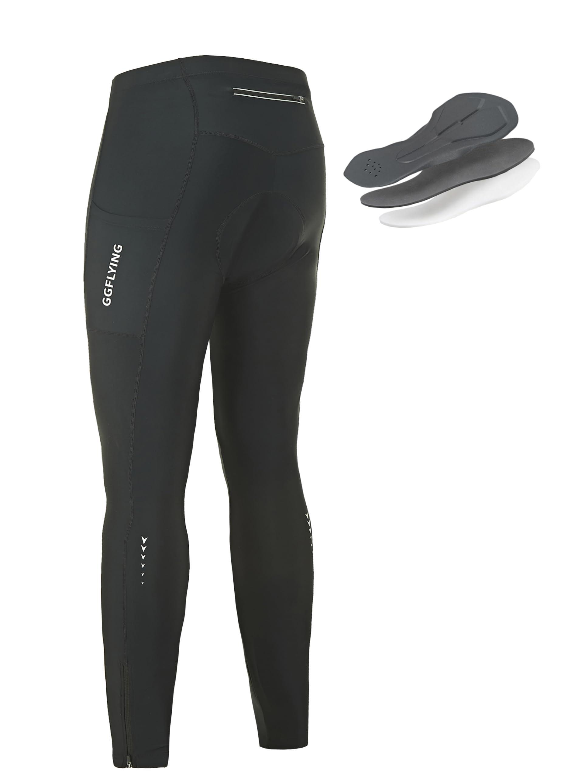 Fahrradhose Herren Lang Radhose Radlerhose 5D Gepolstert 3 Taschen