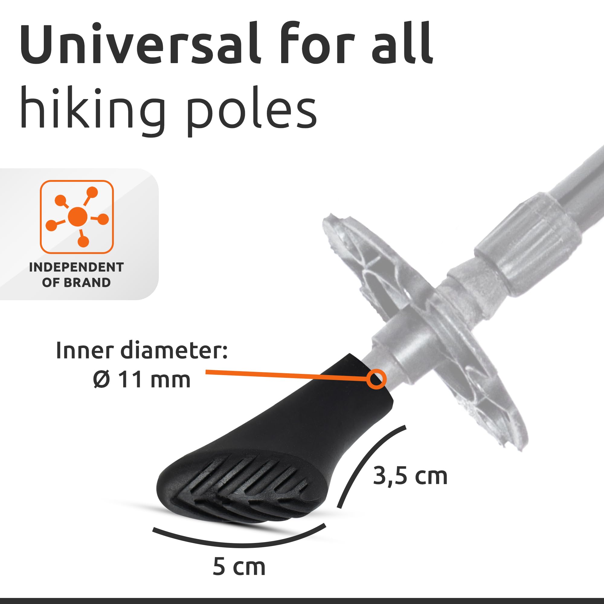 ECENCE 12x Gumowe Końcówki do Kijków Nordic Walking Trekking Nordic Walking Kijki do Wędrówek Gumowe końcówki które mają Kijki do Chodzenia po Żwirze i w Górach Okucia do Kijków Teren