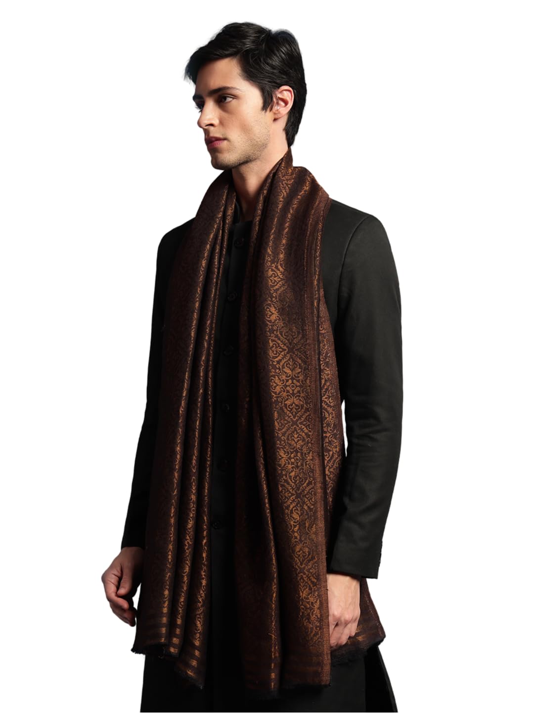 pashmoda Men Aarzoo Fine Pashmina Wool Blend Stole (Size: 71X203 CM)-picture-19