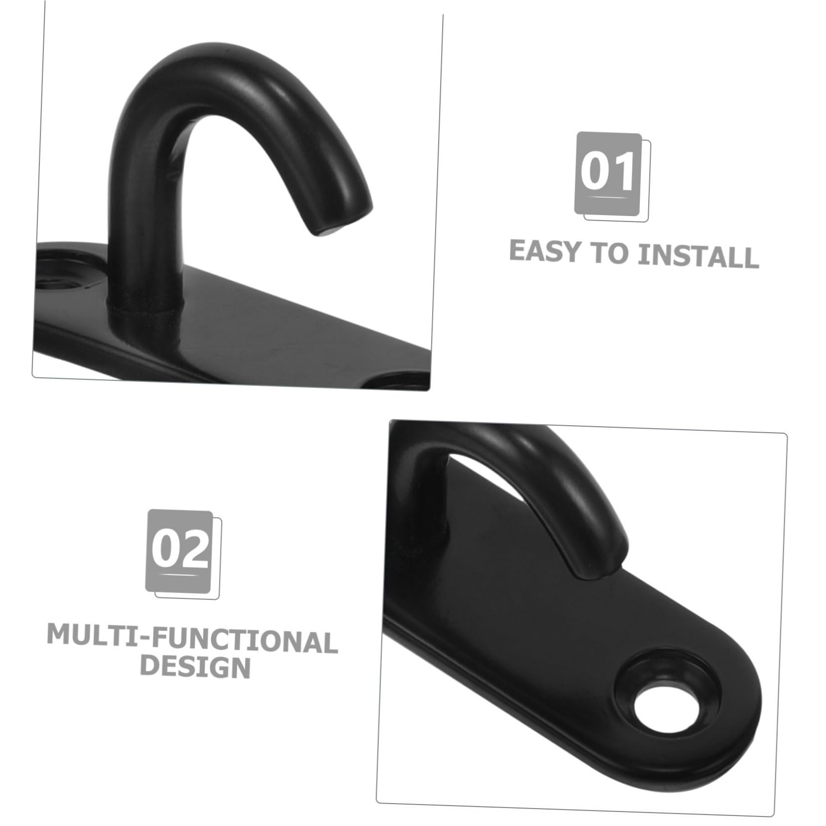BESTonZON Deckenhaken Robuste Hakenplatte Für Wand Und Deckenmontage Für Sandtaschen Schaukeln Und Vielseitige Anwendungen Schwarze Ösenplatte Einfache Installation