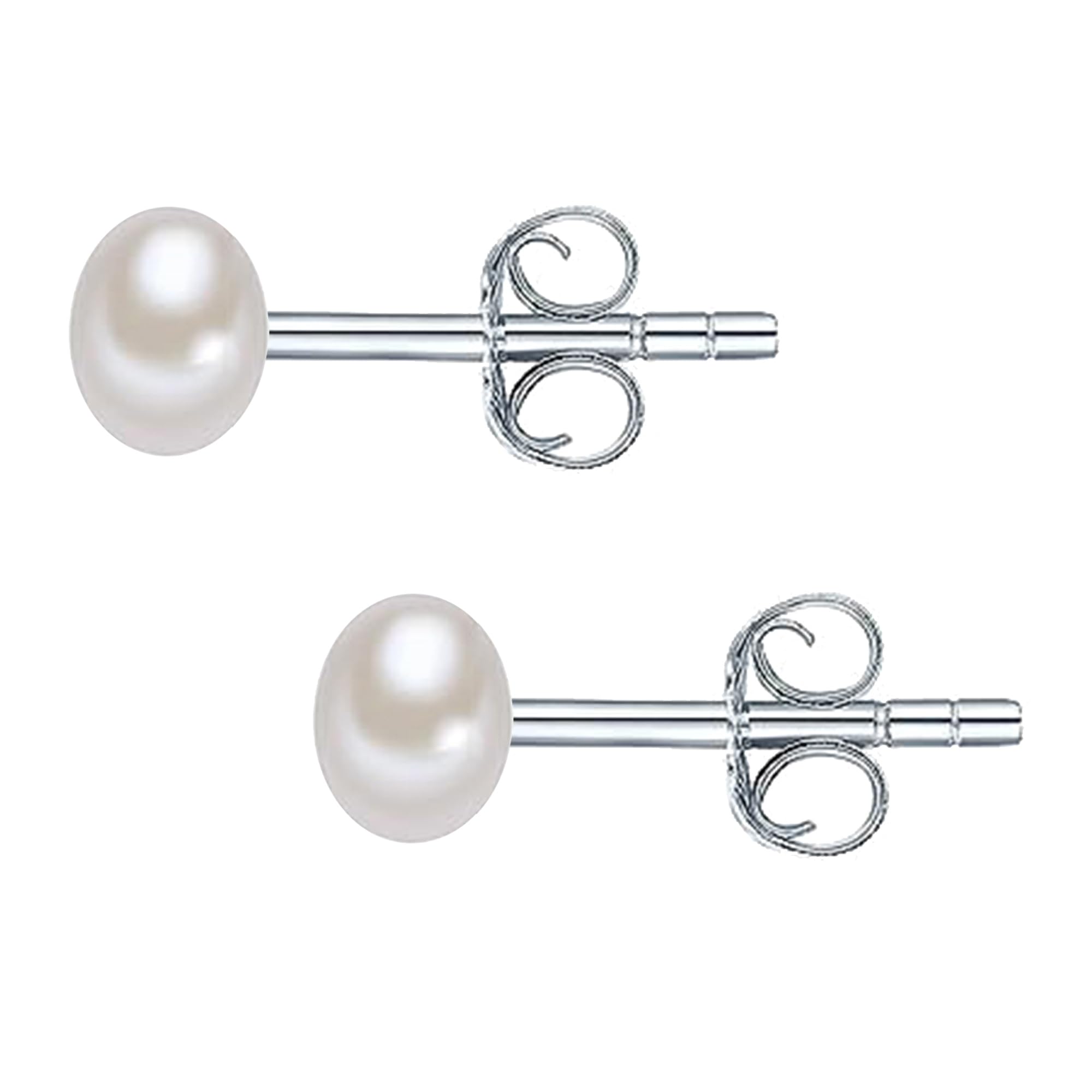 SIVYAAFresh Water Pearl Earrings Set | Pure 925 Sterling Silver | High Lustre Real Pearl Studs| Gift Item for Women & Girls | 6 Month Warranty