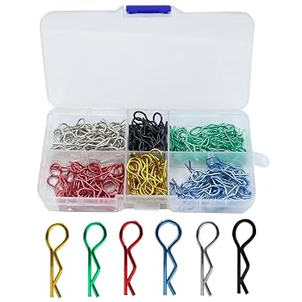 180pcs Universal RC Body Clips Car Clips Steel R Clips Stainless Steel for All 1/8 1/10 1/12 Scale Traxxas Redcat HPI Himoto HSP Exceed RC Car Parts Truck Buggy Shell Replacement