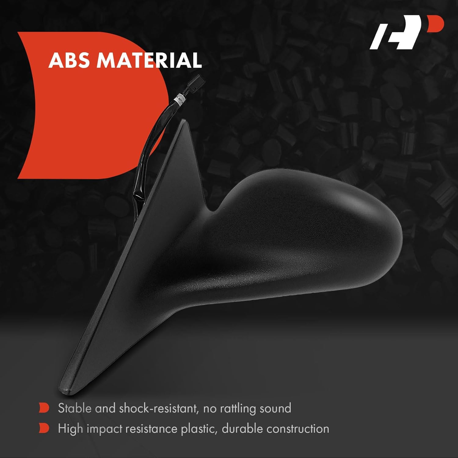A-Premium Pair (2) Driver and Passenger Side Power Door Mirror - Compatible with Ford Mustang 1996 1997 1998 - Non-Heated, Non-Folding, Black Texture Outside Rear View Mirror - Replace# F6ZZ17682BA