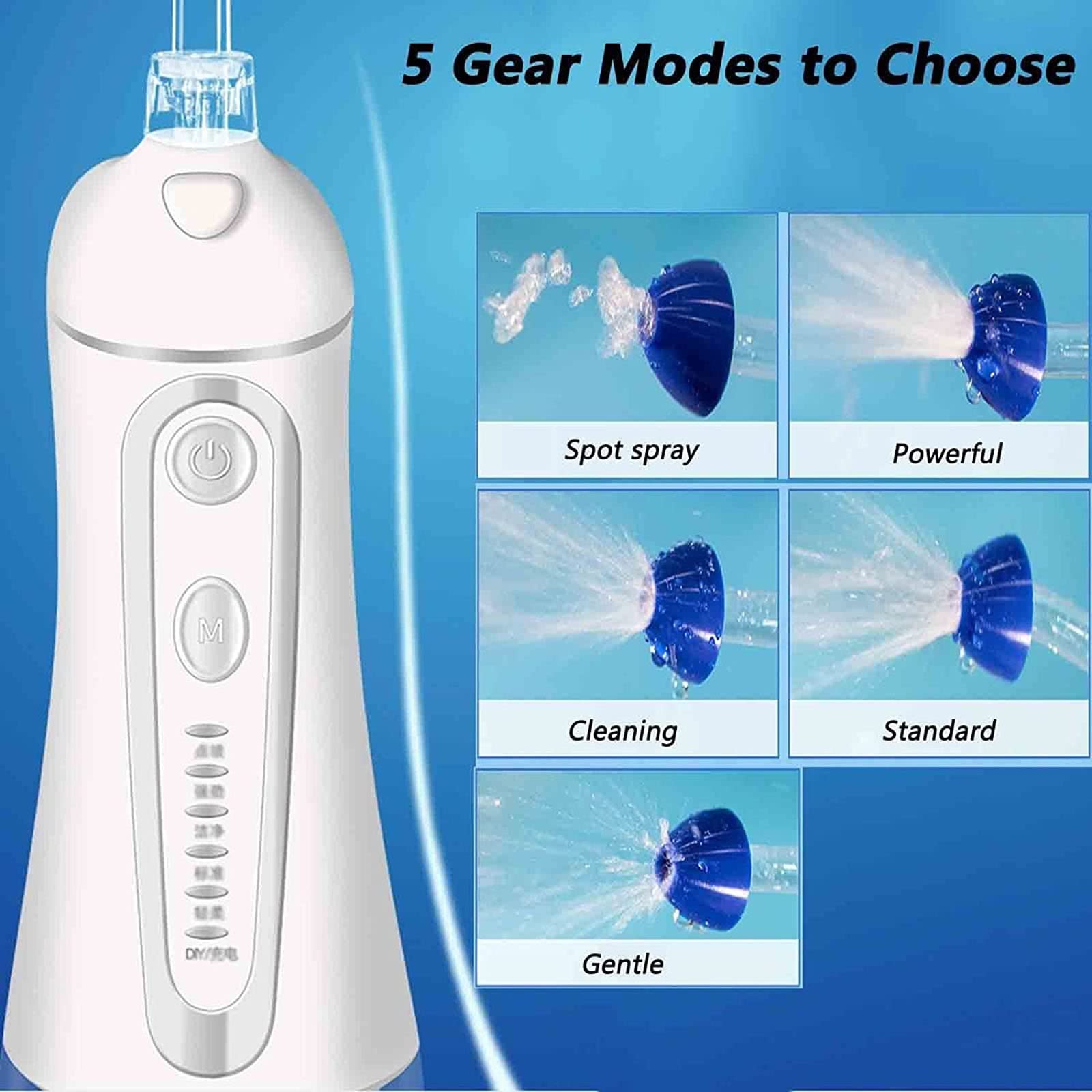 CEEBUS Irrigador Nasal portátil con 4 Puntas, Limpieza giratoria de 360 Grados, Limpiador Nasal eléctrico de 5 Modos, Kit de Sistema de Enjuague Nasal para Adultos y niños
