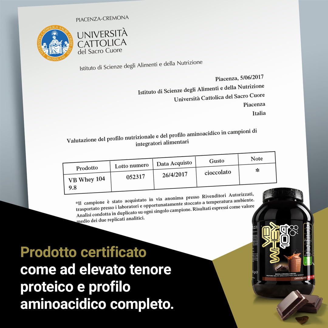 Net Integratori VB WHEY 104 9.8 Optipep - 1980g Cioccolato - Proteine Isolate Idrolizzate per via Enzimatica Con EAA e BCAA - Massimizza Sintesi Proteica Crescita e Mantenimento Muscolare