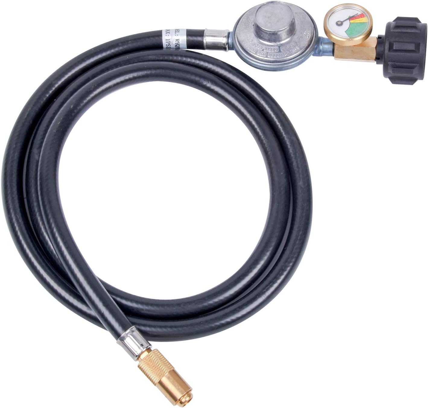 GasSaf 5FT Propane Regulator with Hose, Griddles Regulator and Gauge Suitable for Blackstone 17”/22” Tabletop Griddle, Pit BOSS 2 Burner Gas Griddles