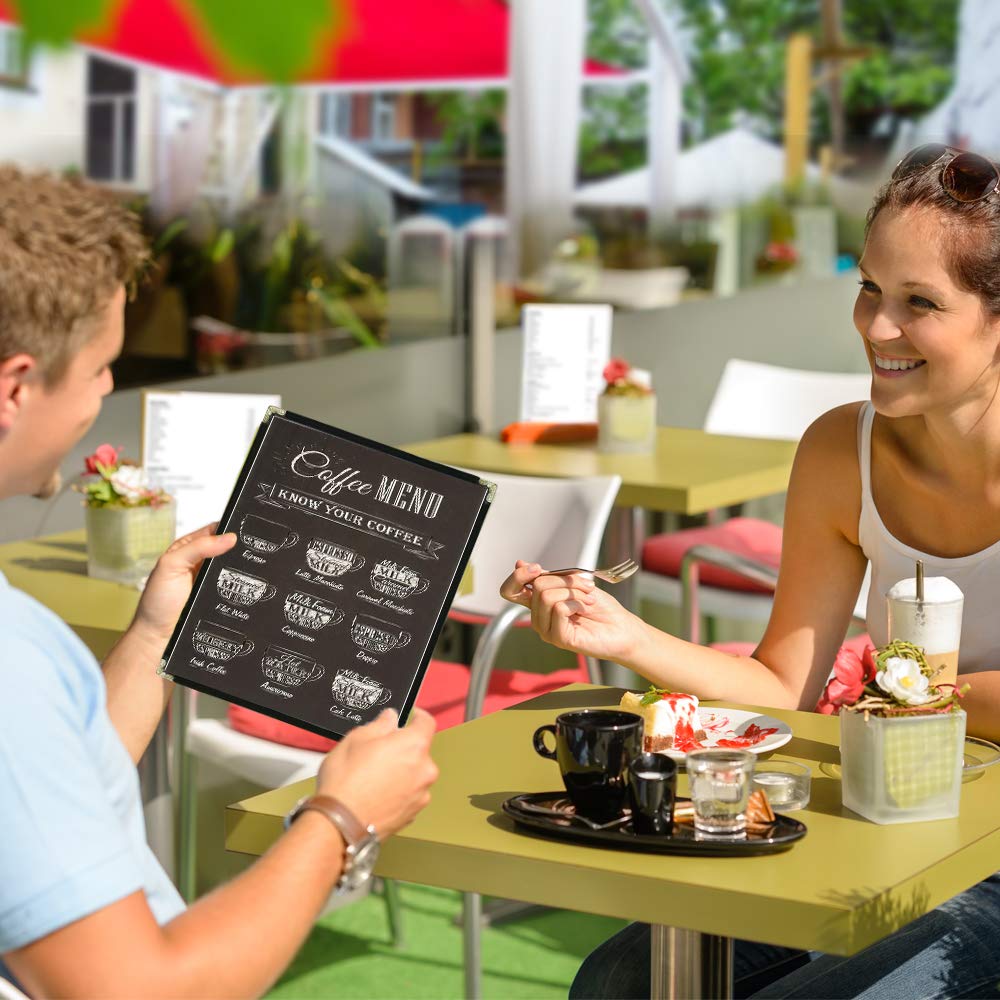 25 cubiertas para menús de 8.5 x 11 pulgadas, con doble costura, para menús de una sola página, dos superficies de visualización transparentes para menús de restaurante