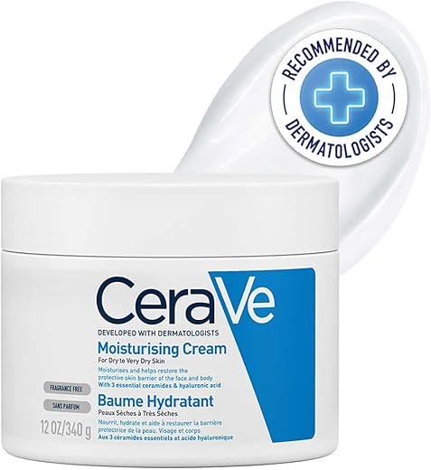CeraVe Moisturizing Cream For Dry To Very Dry Skin (340gm) – Formulated with 3 Essential Ceramides And Hyaluronic Acid | Non-Comedogenic Moisturizer For Face and Body