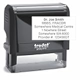 Extra Large Custom Self-Inking Personalized Return Address Stamp - Customizable Up to 6 Lines of Text - Small Business Essentials, Shipping, Work, Office Supplies, Refillable Customized Rubber Stamp