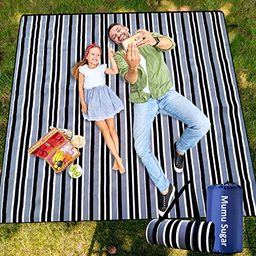 Mumu Sugar Picnic Blanket,Picnic Blankets Waterproof Foldable with 3 Layers Material, 79"x79" Extra Large Picnic Blanket Outdoor Blanket Picnic Mat for Camping Beach Park Hiking