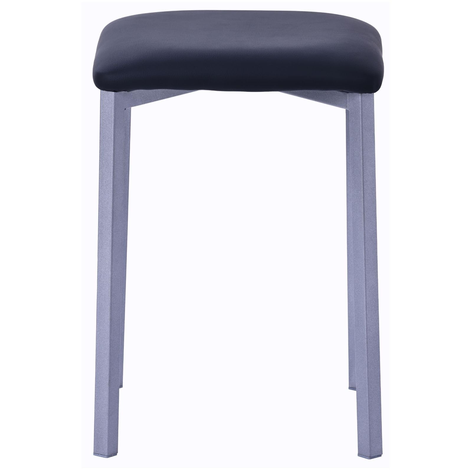 Lote de 2 Banquetas Cocina - Taburete Bajo con Estructura Metálica Gris Epoxi y Asiento de Madera de DM con Espuma, Acabado en Poliéster - Colores Blanco y Negro, 32x32x45 cm (Negro)