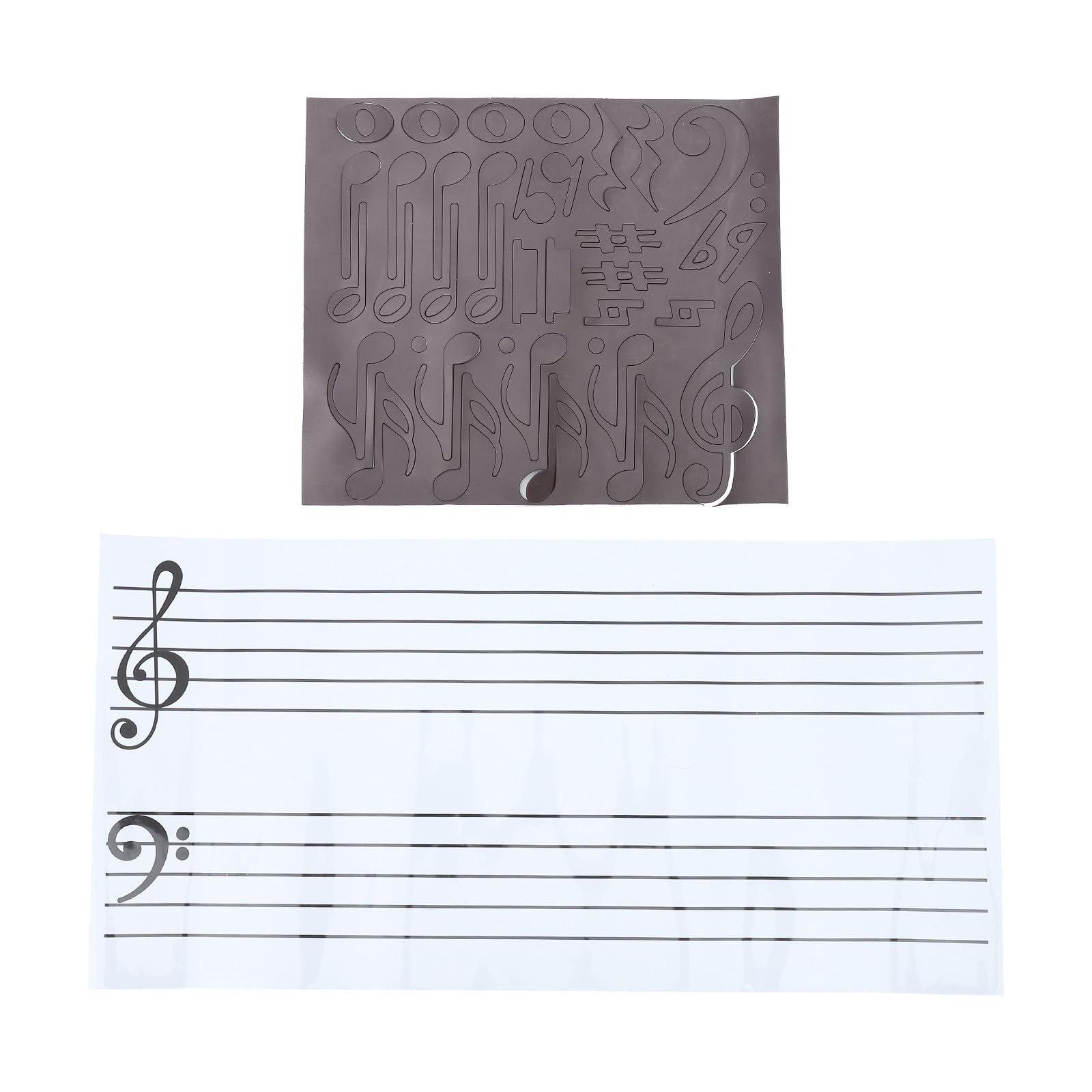 Cabilock Tablero Imantado para Enseñanza de Música Pegatinas de Notas Musicales en Pvc, Borrable y Muy Ligero para Estudiantes y Profesores en Ejercicios Musicales