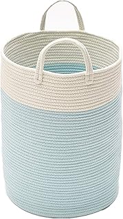 KIKOM Bébé Panier de rangement en coton, panier à linge, panier de couverture, panier de rangement, panier de rangement pour jouets pour enfants et animaux de compagnie (Grand Bleu)