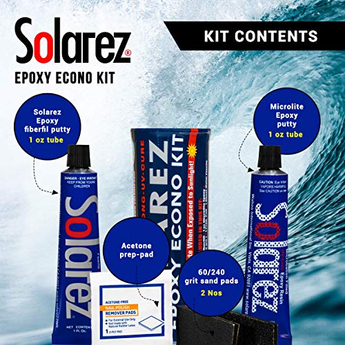image for SOLAREZ EPOXY Econo Gift KIT ~ UV Cure Surfboard Repair Epoxy, SUP, Wa