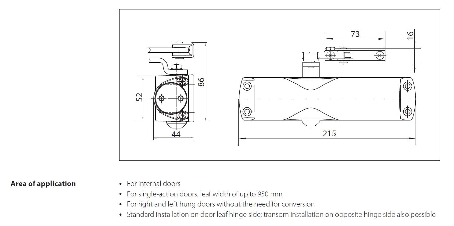 Geze Fire Rated heavy duty Door Closer Model TS 1000C (Silver) Buy