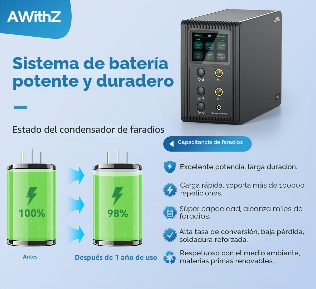 14.6KW Soldador de Puntos con Batería con condensador Farad, soporta soldadura de cobre/níquel puro/chapas revestidas de níquel, para 18650, LiFePO4 batería de litio