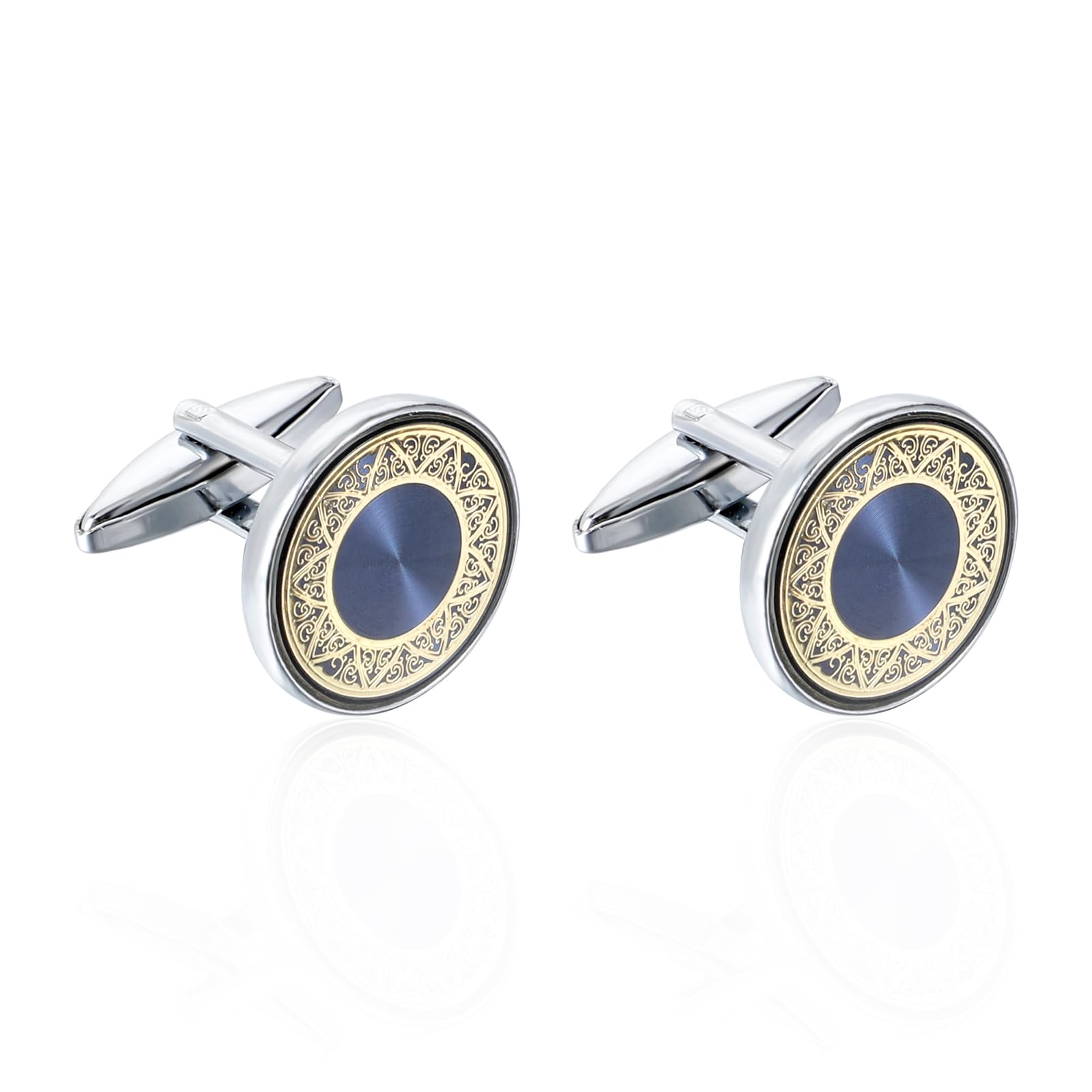 Tyqour1Pairs Cufflinks for Men Brass Shirt CuffLinks Classic Cuff Links Jewelry Gift for Groom Father Husband Boyfriend Wedding Banquet Ceremony Business