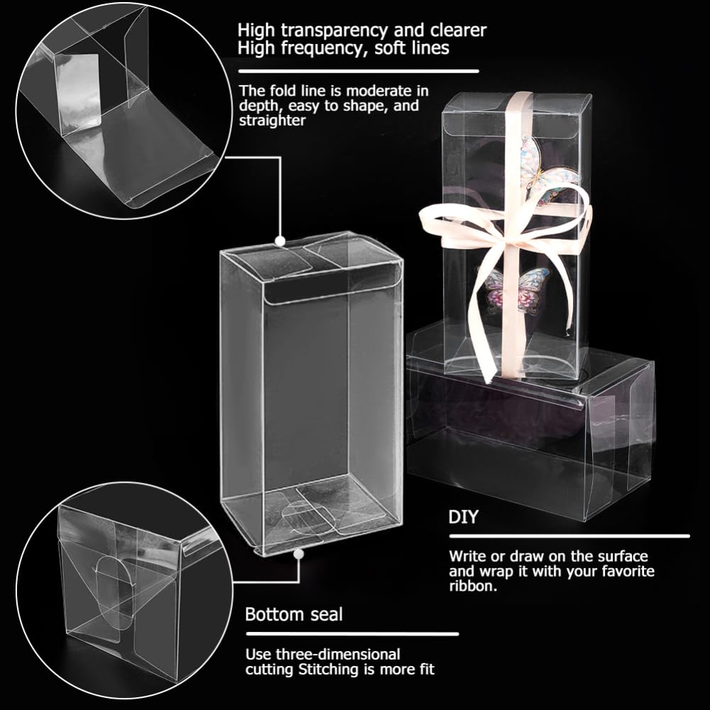 50PCS Boîtes à Dragées Bonbon - Boîtes De Faveur De Mariage Avec Rubans