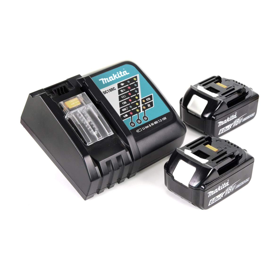 Makita DGA 517 RGJ akumulatorowa szlifierka kątowa 18 V 125 mm bezszczotkowa + 2 akumulatory 6,0 Ah + ładowarka + Makpac