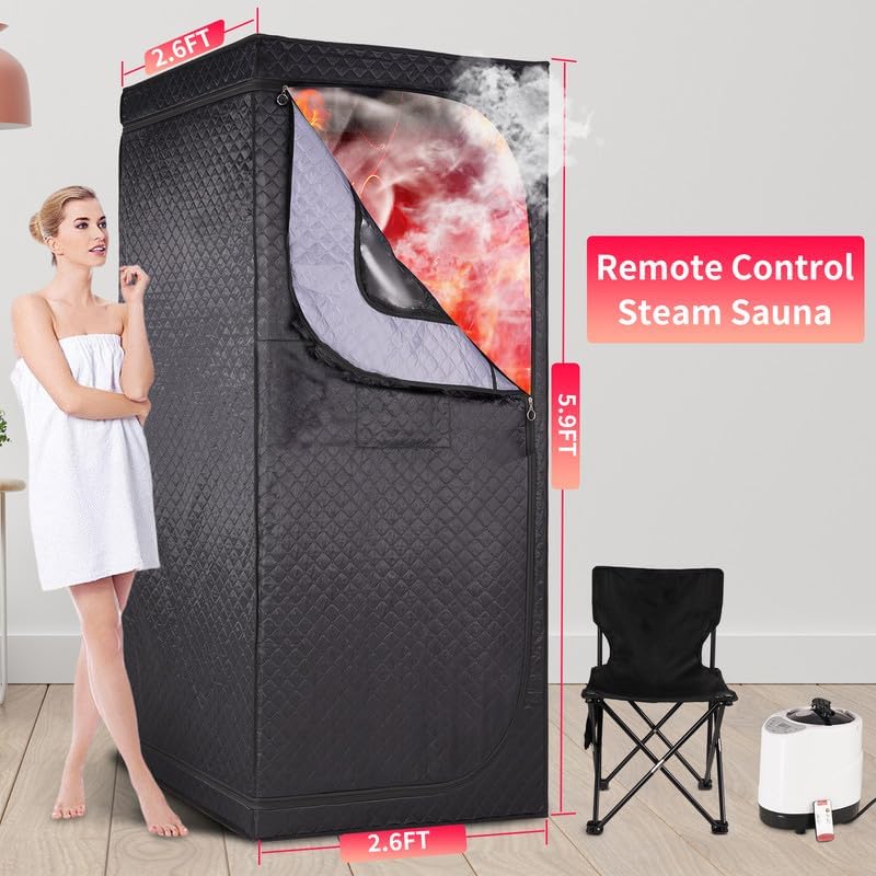 somavapor Portable Sauna Box Steam Room: Home Sauna Tent Kit for Personal Full Body Use Detox and Relaxation black-personal