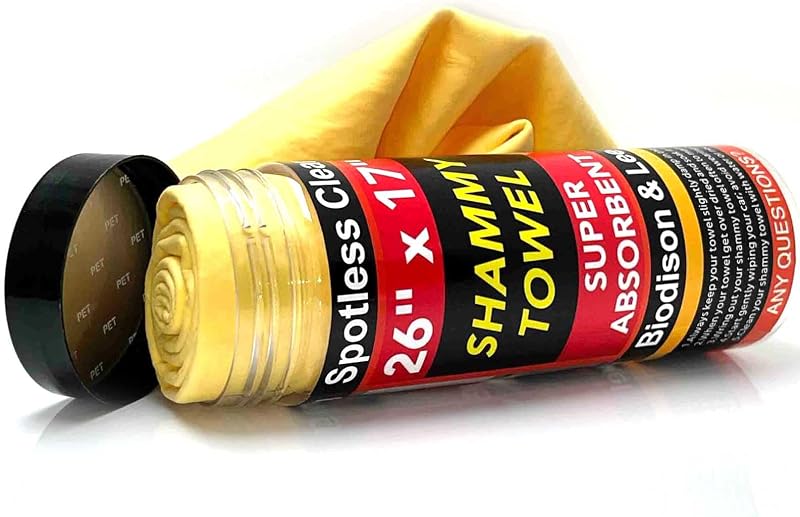 Pano de camurça sintética em PVA para secagem automotiva amarelo 66,0 x 43,2 cm Biodison & Lee – Pacote com 1