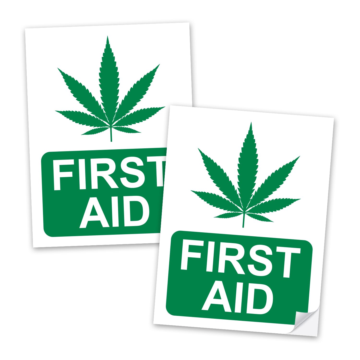 Reactive Brands White First Aid Weed Sticker – Marijuana Leaf Vinyl Decal For Laptop, Car, Dispensary, 420 Stoner Gift – Waterproof & Uv-Resistant Cannabis Sticker For Smoke Shops & Medical Use (10 X 7.5Cm)