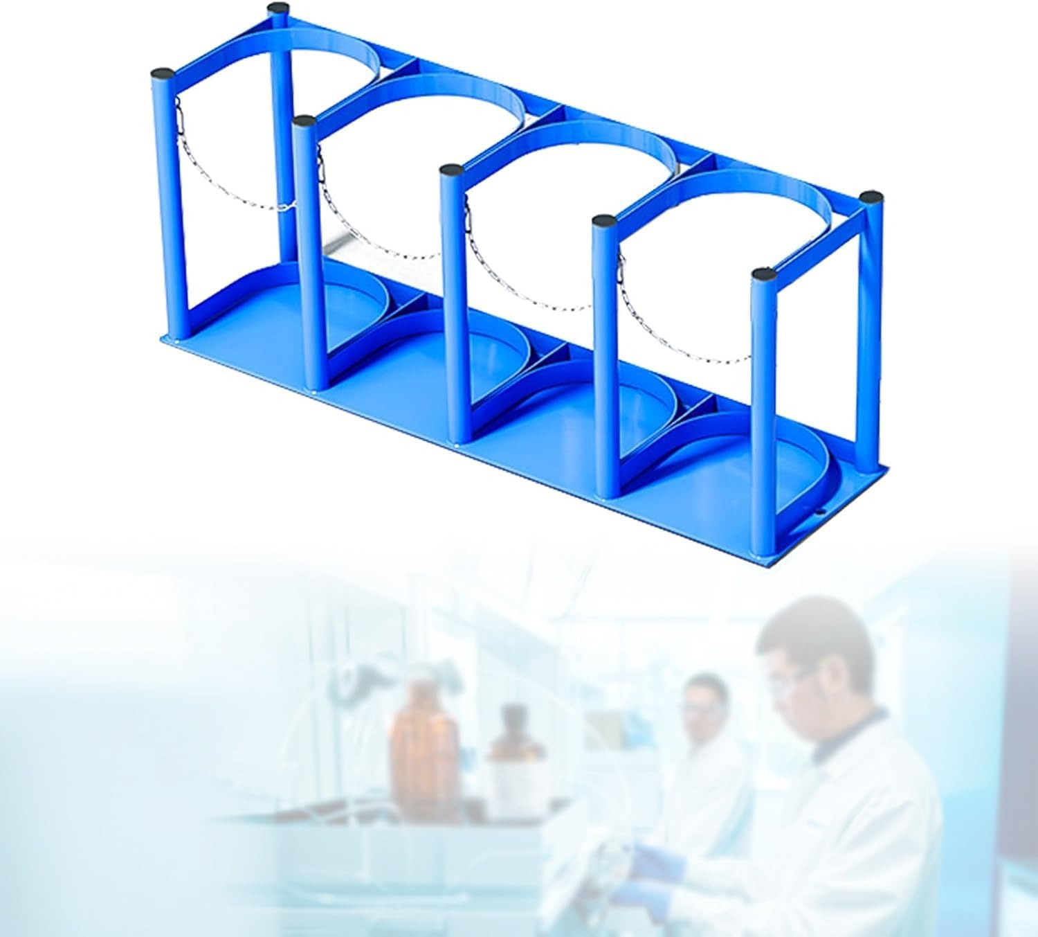 GTHTUHFD Oxygen Cylinder Rack For Laboratory - Steel Holder For 3-6 Gas Tanks,Blue-L-75cm(29 1/2