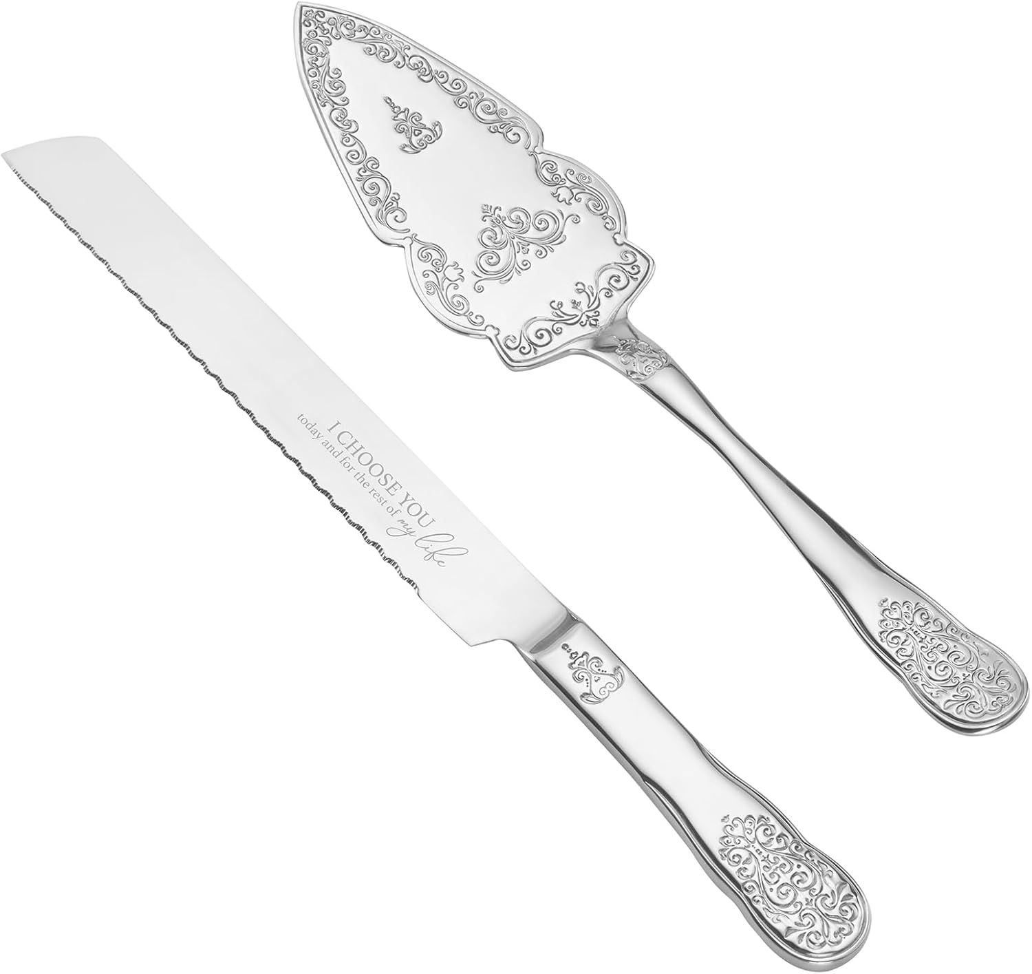 AW Bridal Silver Wedding Cake Knife And Server Set