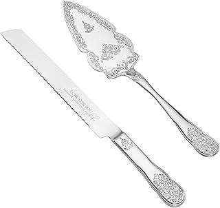 AW Silver Wedding Cake Knife and Server Set